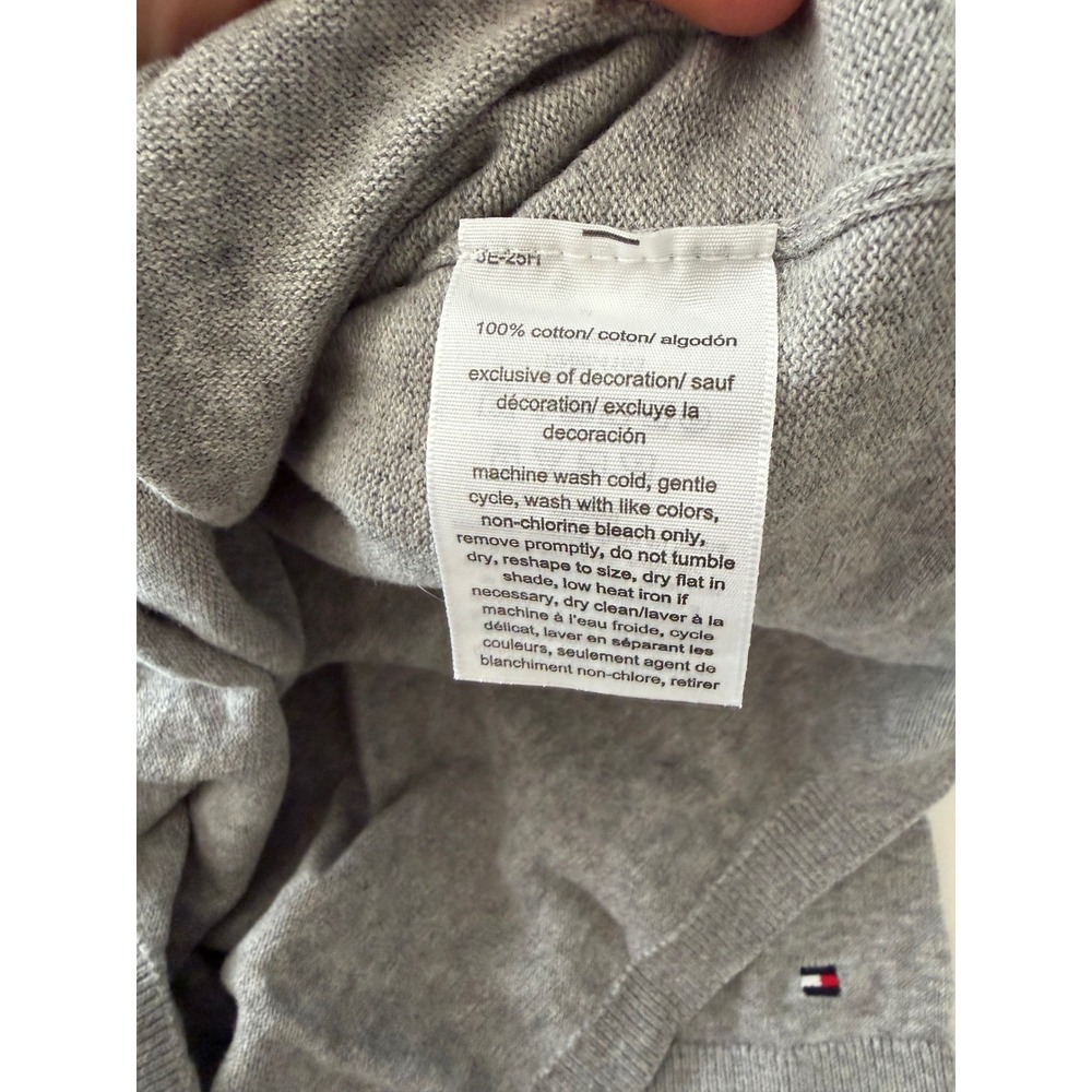 Tommy Hilfiger Womens Gray Polar Bear Fair Isle Cotton Crewneck Sweater Medium - Picture 5 of 7